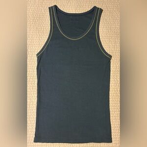 D&G Dolce&Gabbana Men Vintage 2005 Blue & Yellow Contrast Stretch Tank Small